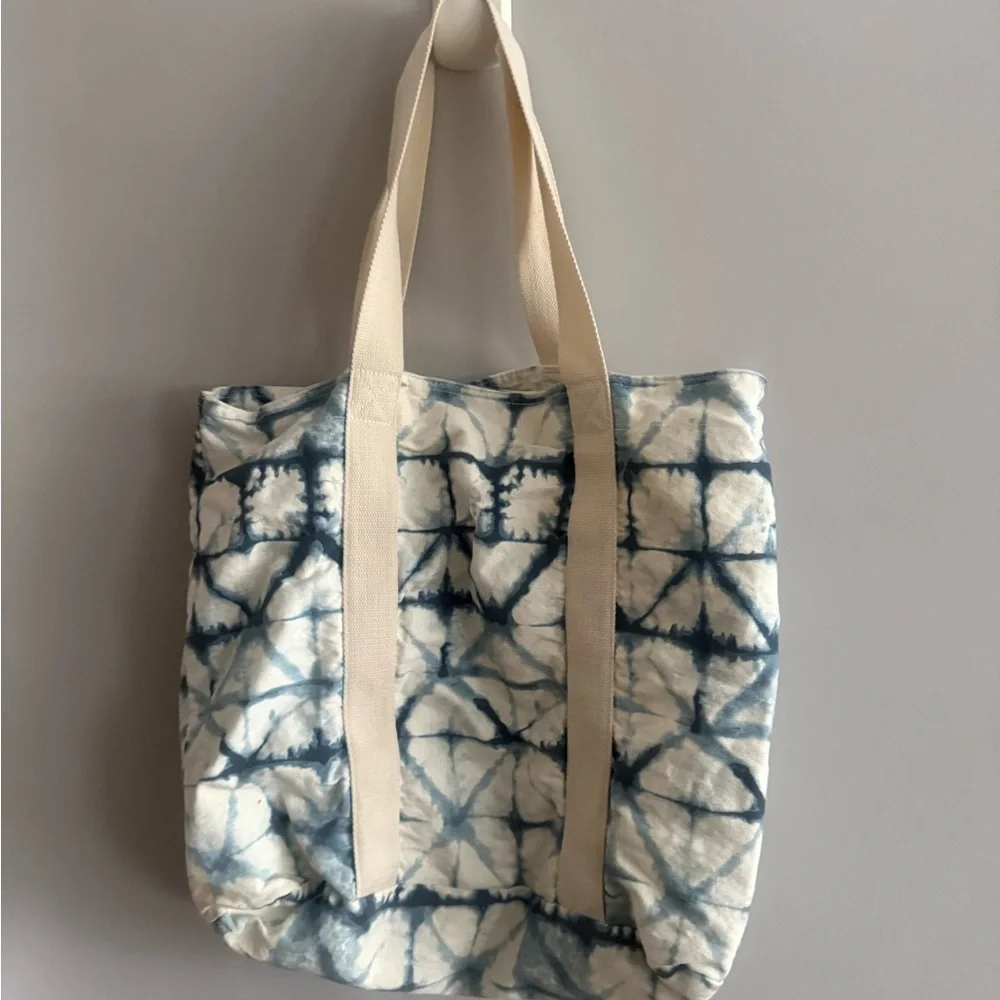 Bond-Eye Australia Blue Tie Dye Cotton Tote Bag Beach Travel Shoulder Bag